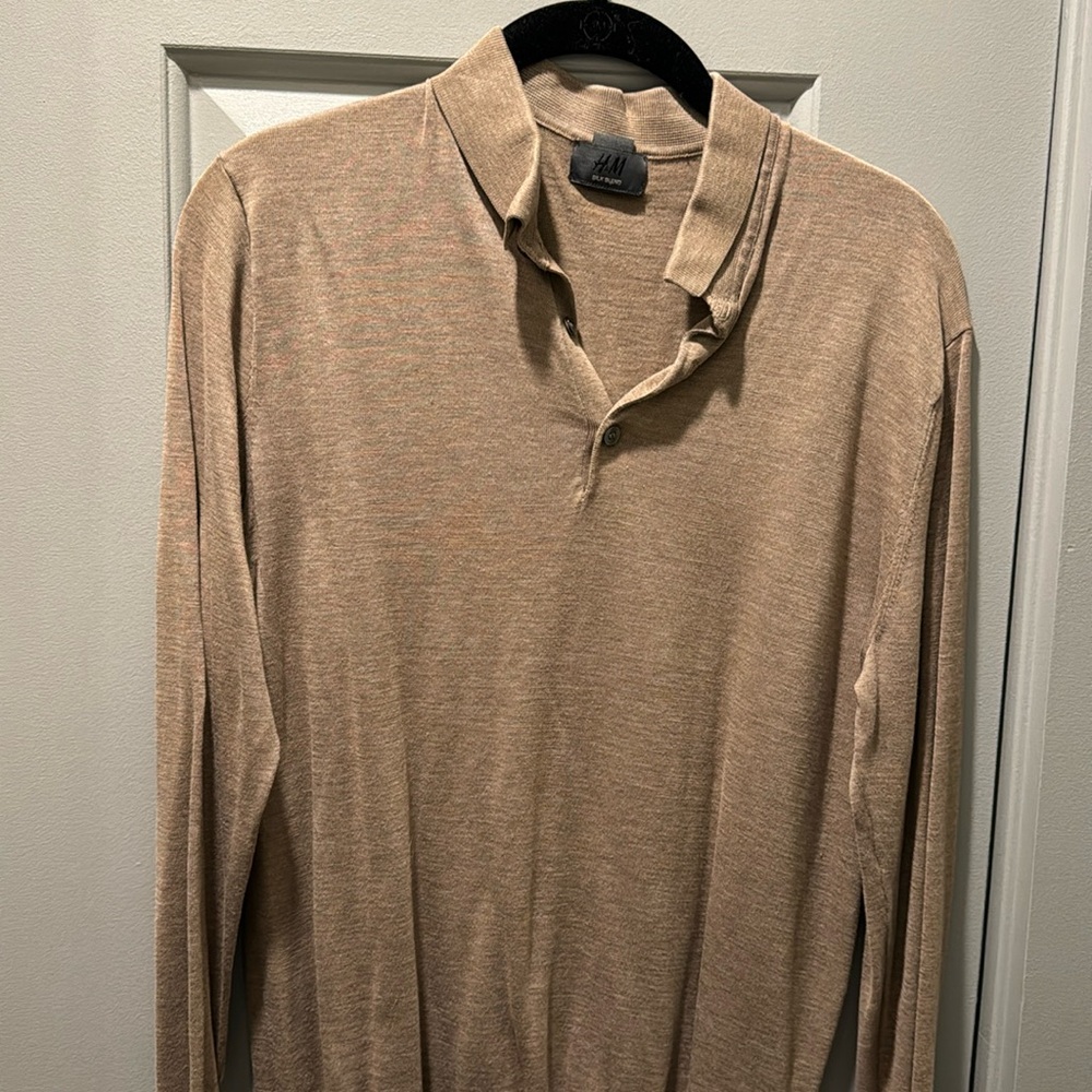 Silk Blend Johnny Collar Polo